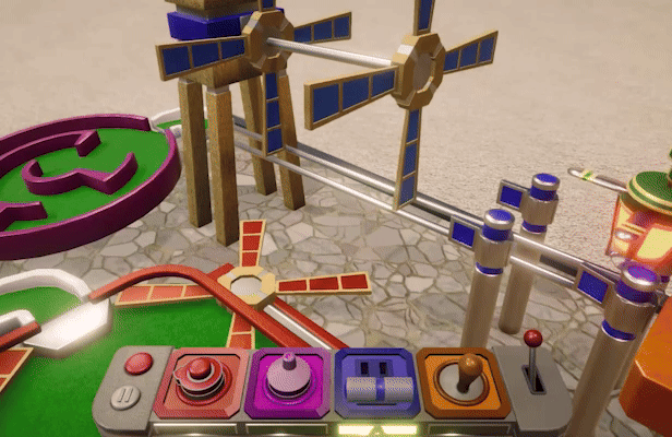 Marble on windmill puzzle